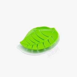 沥水肥皂盒叶子形双层沥水肥皂盒绿色高清图片