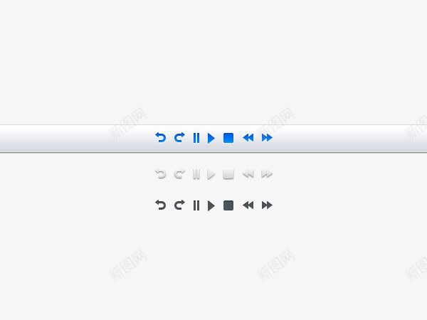 控制按钮应用PSDpng免抠素材_88icon https://88icon.com PSD 快进 按钮 播放 暂停 返回