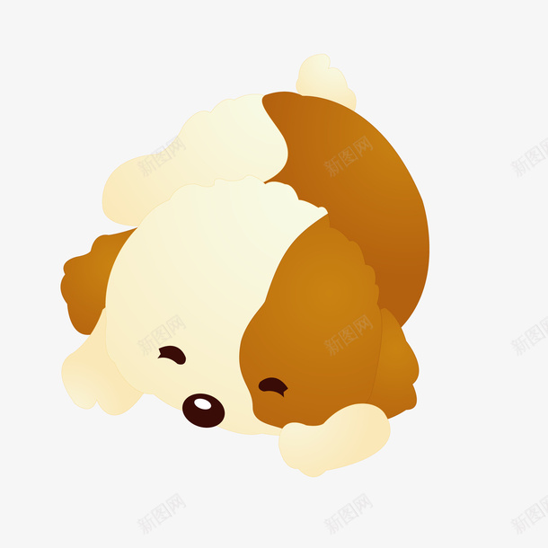 卡通可爱的宠物小狗矢量图ai免抠素材_88icon https://88icon.com 卡通 可爱 宠物设计 小狗设计 睡觉 矢量图