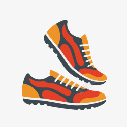 红色运动跑步鞋矢量图素材