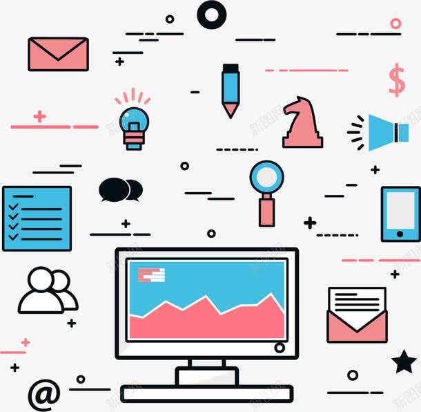 蓝粉色电子行业计算机矢量图ai免抠素材_88icon https://88icon.com 璁畻鏈 缁熻 鐢靛瓙 鐣岄潰璁捐 鐭噺绱犳潗 钃濈矇鑹 矢量图