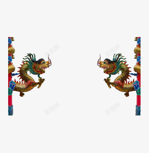 创意中国风龙纹边框元素png免抠素材_88icon https://88icon.com 中国风 创意 柱子 龙纹边框