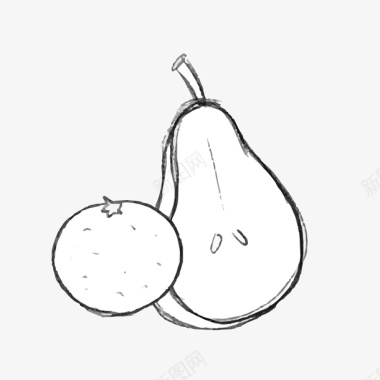 手绘白色梨子水果图标图标