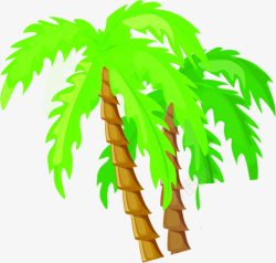 夏日海报椰子树卡通植物素材