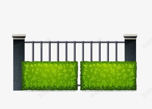 庭院围栏png免抠素材_88icon https://88icon.com 围栏 图案设计 矮围栏 绿色植被