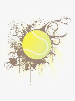黄色网球图腾元素素材