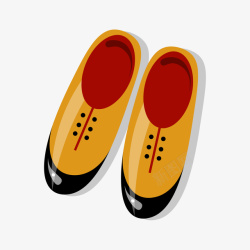 一双黑黄红色的鞋矢量图素材