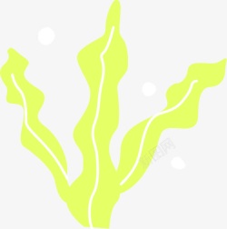 手绘黄色卡通水草植物素材