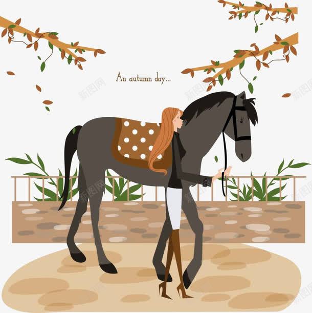 骑马的女孩png免抠素材_88icon https://88icon.com 插画 装饰 运动 骑马 骑马的女孩