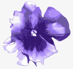 紫色水墨画花卉素材