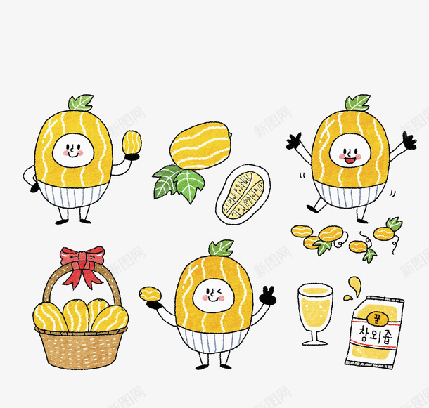 美味哈密瓜手绘插画png免抠素材_88icon https://88icon.com 创意插画 卡通 卡通插画 哈密瓜 平面 手绘 水果 读物插画 食物 黄色