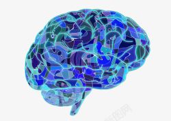 蓝色的大脑细胞素材