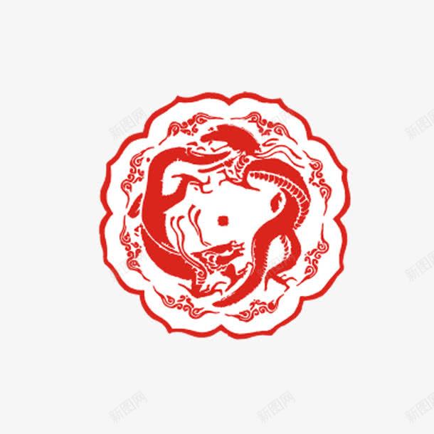 中国红圆形龙纹png免抠素材_88icon https://88icon.com 中国红 古典 圆形 龙纹