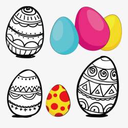 复活节彩蛋和传统陶瓷纹案素材
