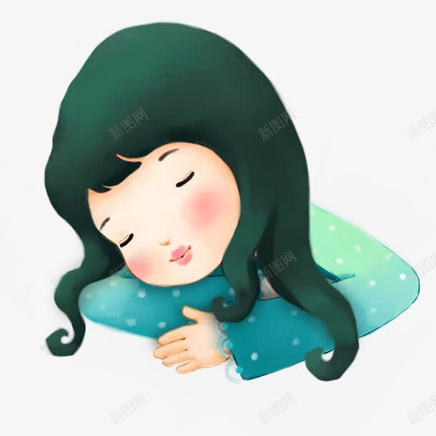 睡觉的小姑娘png免抠素材_88icon https://88icon.com 卡通 可爱 小姑娘 睡觉
