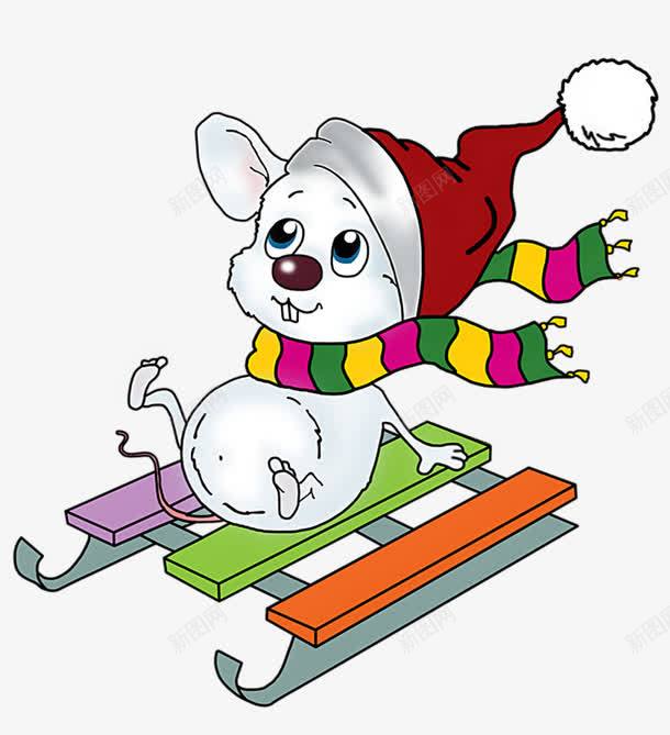 可爱小白兔png免抠素材_88icon https://88icon.com 兔子 可爱 围巾 小人 帽子 滑雪