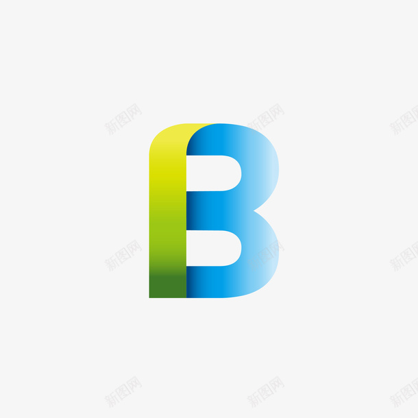 渐变色个性字母B矢量图eps免抠素材_88icon https://88icon.com 个性 个性字母 创意 创意字母 字母B 渐变色字母 矢量图