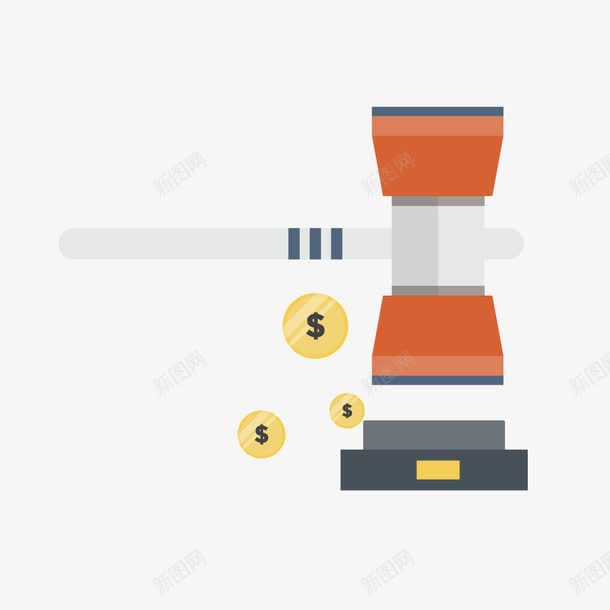 拍卖锤矢量图ai免抠素材_88icon https://88icon.com 卡通 拍卖锤 锤子 矢量图