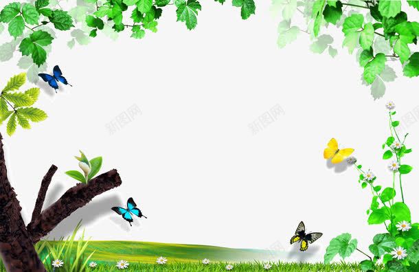 春天绿色边框树叶png免抠素材_88icon https://88icon.com 春天 树叶 绿色 边框