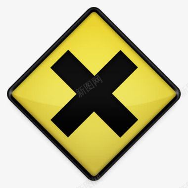 道路施工标志出口黄色道路标志图标图标