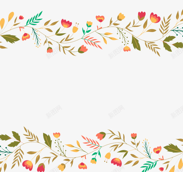 可爱的手绘花朵和叶子psd免抠素材_88icon https://88icon.com 叶子 手绘 花朵