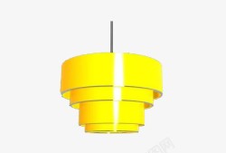 黄色螺旋式吊灯素材