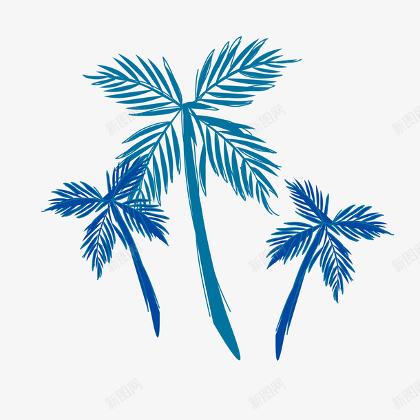 蓝色的树叶简笔画png免抠素材_88icon https://88icon.com 树叶 笔画 简笔画 蓝色