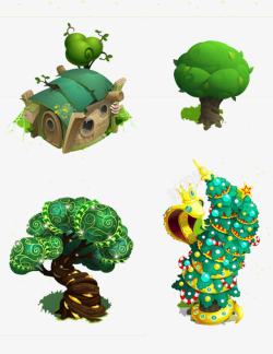 童话版小树树屋素材