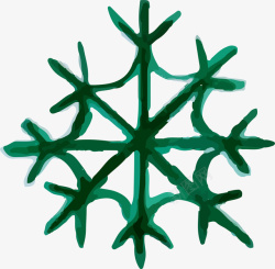绿色手绘雪花矢量图素材