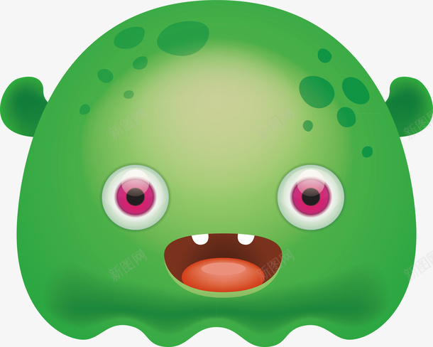 可爱绿色小怪物矢量图ai免抠素材_88icon https://88icon.com 卡通 可爱 小怪物设计 怪物 矢量图 绿色 绿色妖怪 绿色怪物