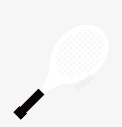 黑白色运动网球拍素材