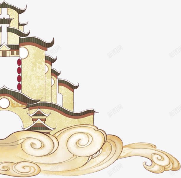 手绘房子建筑png免抠素材_88icon https://88icon.com 中国风 房子 插画 装饰图案