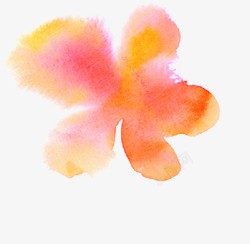 彩色梦幻抽象水彩花朵素材
