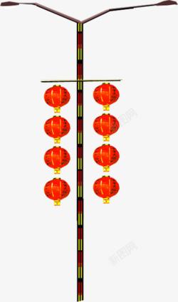 复古中国风元素红色灯笼素材