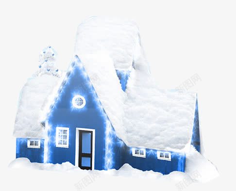 雪下的小屋png免抠素材_88icon https://88icon.com 圣诞 小屋 白色 节日 雪