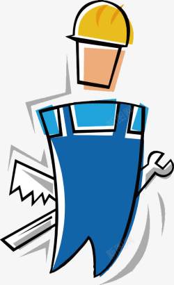 卡通抽像建筑工人素材