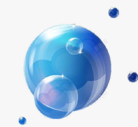 蓝色透明泡泡png免抠素材_88icon https://88icon.com 免抠素材 叠加的气泡 蓝色泡泡 透明泡泡