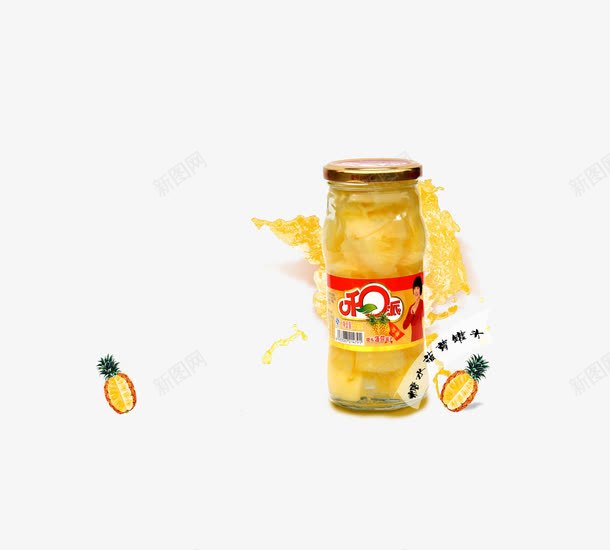 糖水菠萝罐头psd免抠素材_88icon https://88icon.com 产品实物 罐头食品 菠萝
