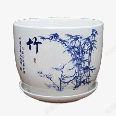 白色瓷盆png免抠素材_88icon https://88icon.com 产品实物 瓷器 瓷盆 白色 竹