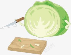 卡通手绘蔬菜装饰海报包菜素材