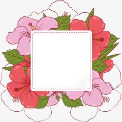 粉红色夏日花朵标题框素材