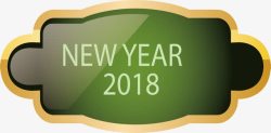 绿色2018新年标签素材