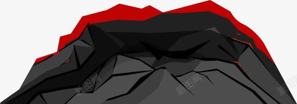 黑色岩石火山卡通背景png免抠素材_88icon https://88icon.com 卡通 岩石 火山 背景 黑色