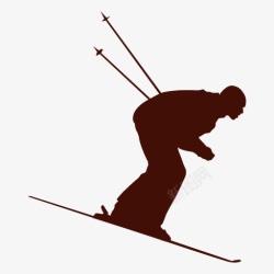 手绘滑雪橇的人素材