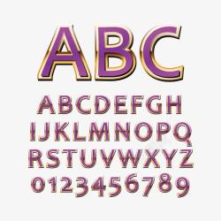 紫色金边字母素材