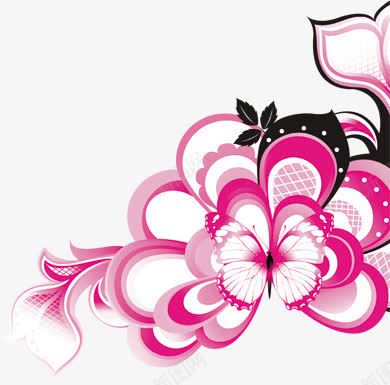 创意元素红色复古花朵蝴蝶png免抠素材_88icon https://88icon.com 元素 创意 复古 红色 花朵 蝴蝶