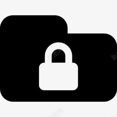 封闭文件夹锁挂锁符号与封闭图标图标