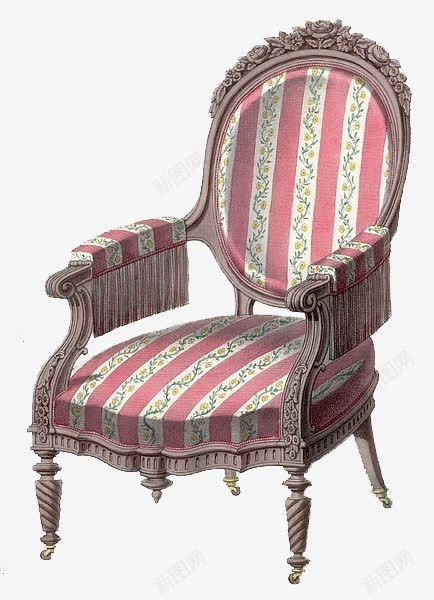 法国皇室粉色座椅png免抠素材_88icon https://88icon.com 座椅 法国 白色条纹 皇室 粉色