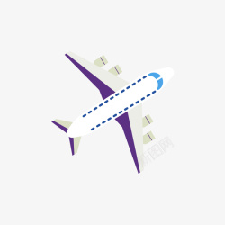 紫白色的飞机矢量图素材