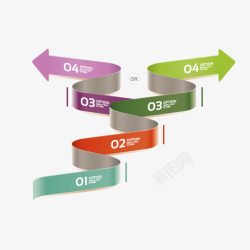 扁平化分类数字分类彩带飘逸素材